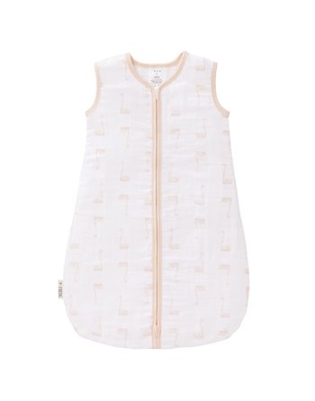 Sleeping bag muslin double layered Swan pale peach size: 0-6 m