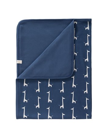 Baby blanket Giraf indigo blue
