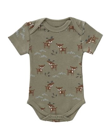 Romper korte mouw Deer Olive size: 0-3 m
