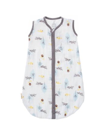Slaapzak mousseline dubbellaags Fox blue size: 0-6 m