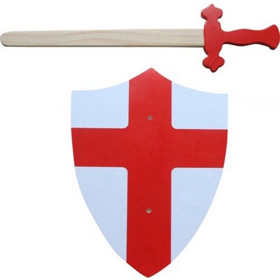 Zwaard met schild rood