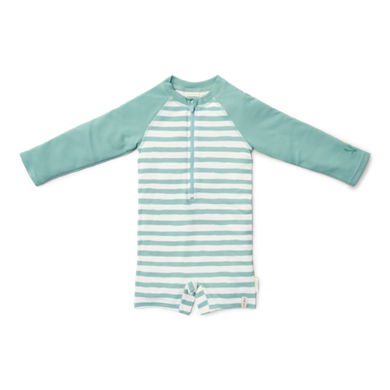 Little Dutch zwempak lange mouwen stripes surf blue - maat 86/92