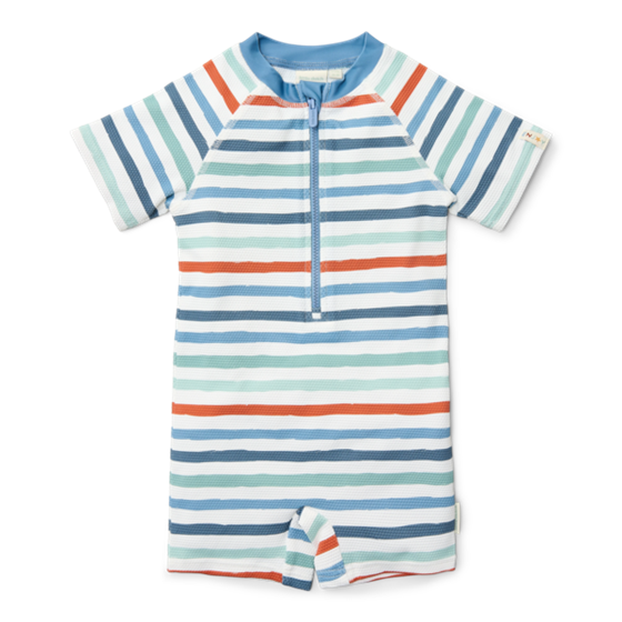 Little Dutch zwempak korte mouwen stripes multicolour - maat 98/104