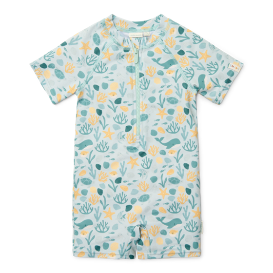 Little Dutch zwempak korte mouwen seashells multicolour - maat 62/68