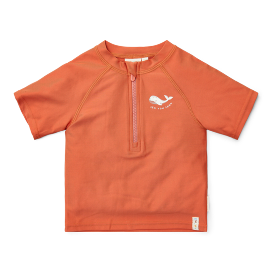 Little Dutch zwemshirt korte mouwen sea life coral red - maat 98/104