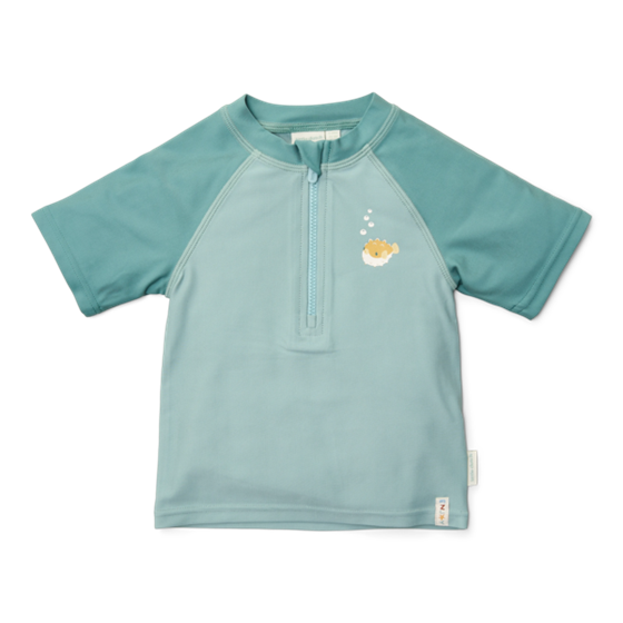 Little Dutch zwemshirt korte mouwen seashells surf blue - maat 62/68