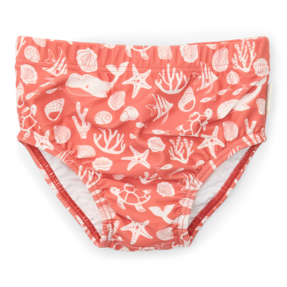 Little Dutch zwemluier sea life coral red - maat 98/104