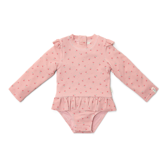 Little Dutch badpak lange mouwen sunny flowers blush - maat 98/104