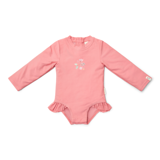 Little Dutch badpak lange mouwen sunny flowers rouge - maat 74/80