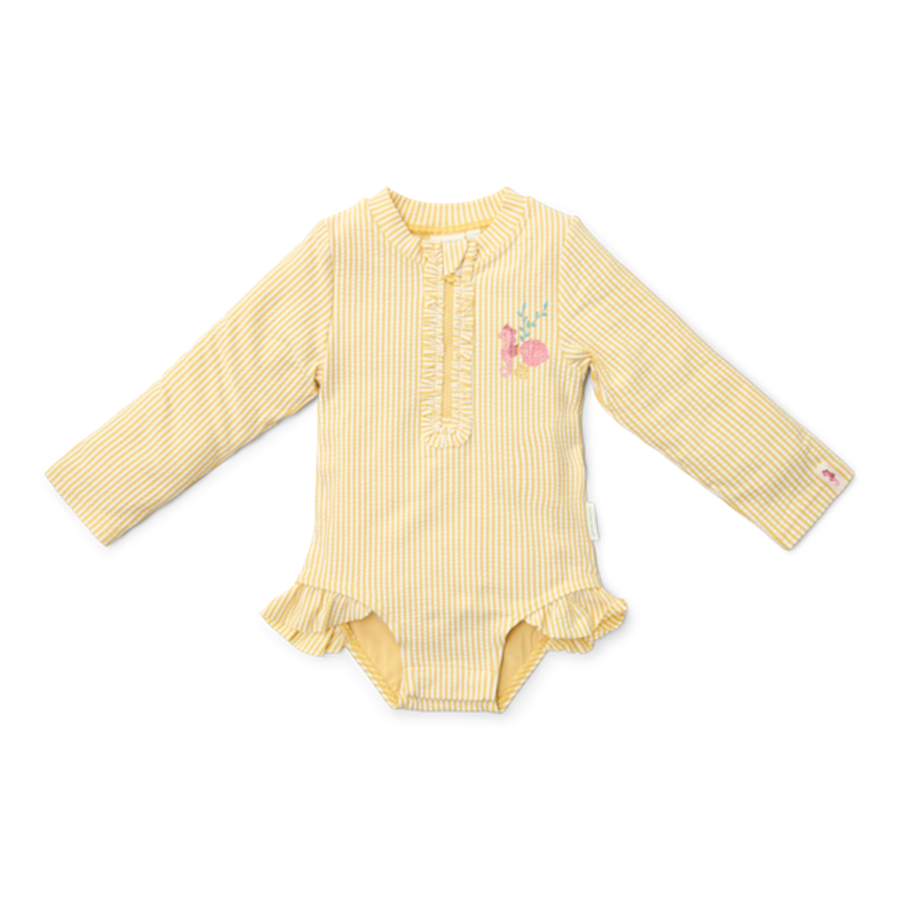 Little Dutch badpak lange mouwen ocean treasures yellow - maat 98/104