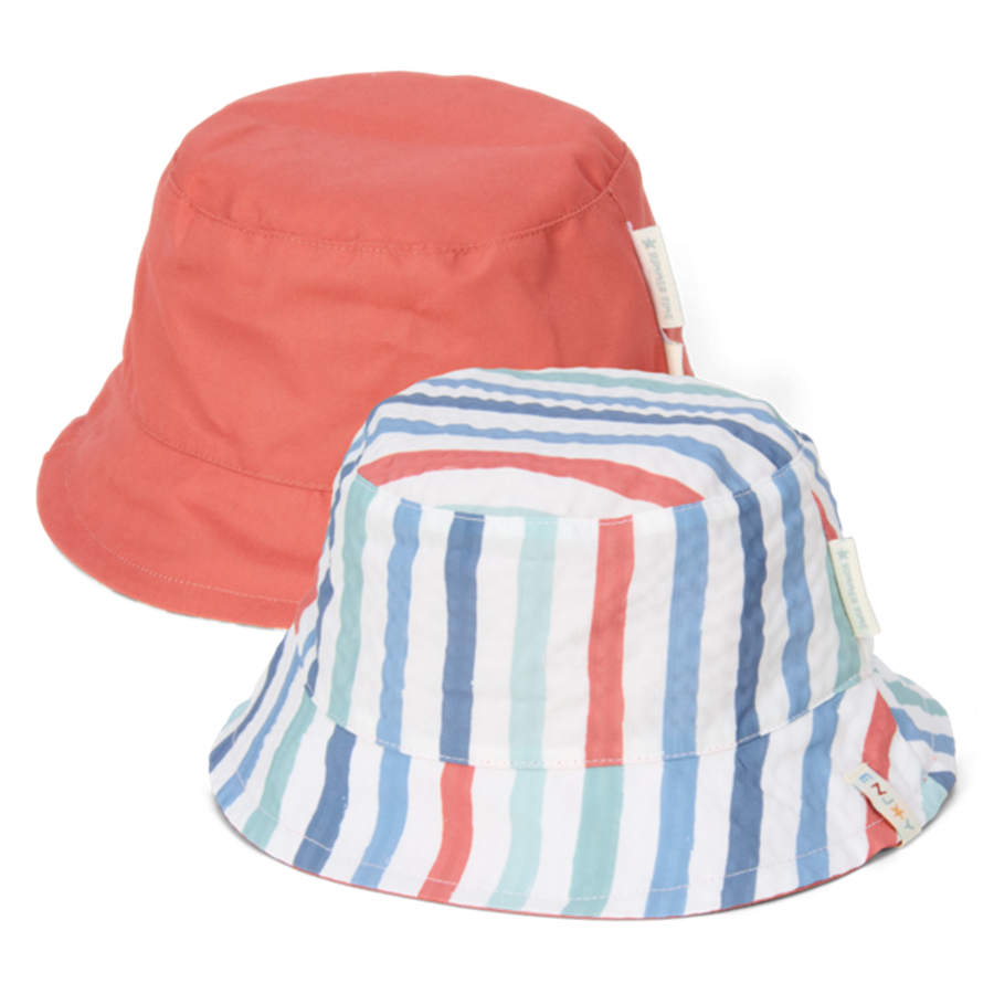 Little Dutch bucket hat omkeerbaar stripes multicolour - maat 1