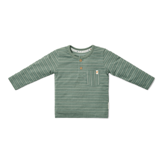 Little Dutch T-shirt lange mouw Forest Green Stripe - maat 74