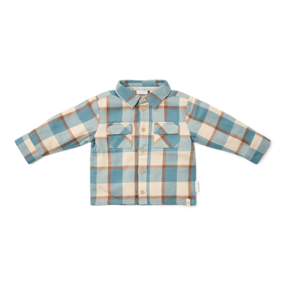 Little Dutch Overhemd Stone Blue Check - maat 104