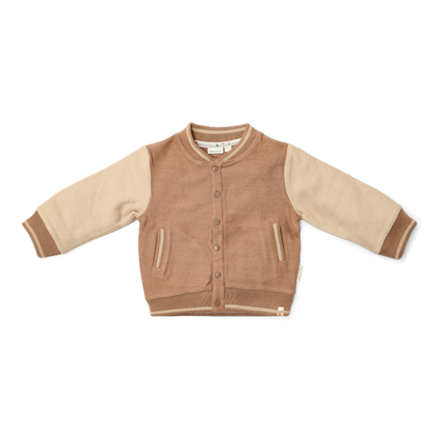 Little Dutch Gebreid vest Brown/Taupe - maat 80