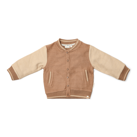 Little Dutch Gebreid vest Brown/Taupe - maat 86