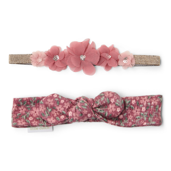 Little Dutch Haarbanden set van 2 Rouge Flower - maat 74/86
