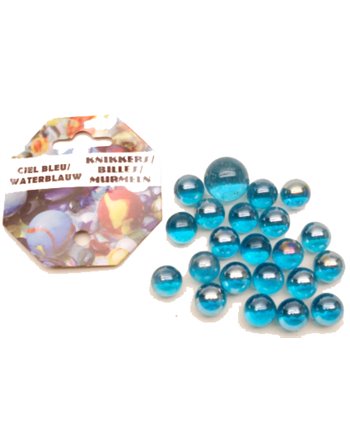 20+1 kristal waterblauw Knikkers (China)